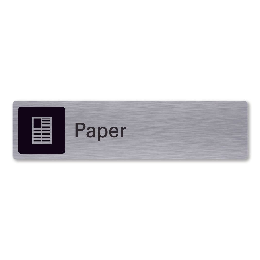 Stainless steel metal paper waste recycling sign