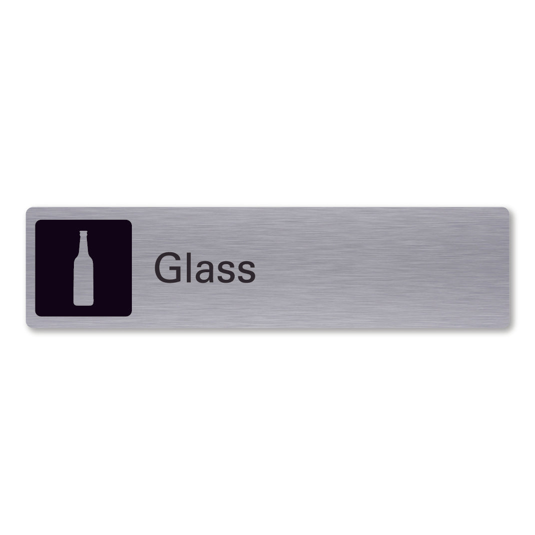 Stainless steel metal glass waste recycling sign