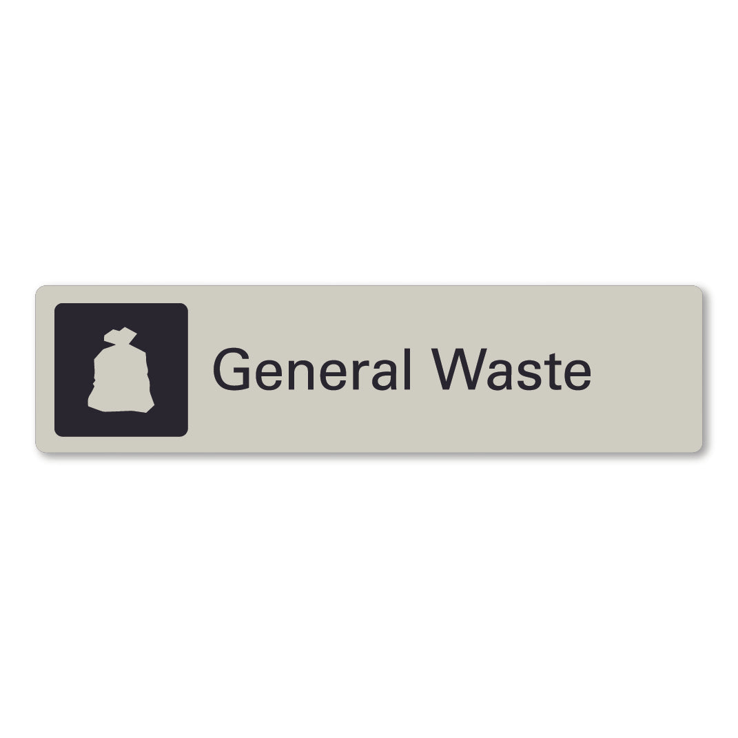 surfmist grey beige white metal organic general waste recycling sign