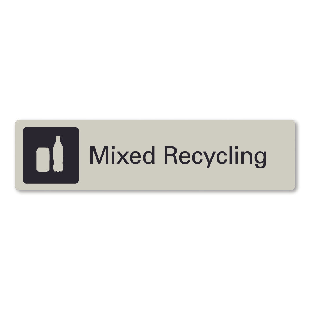 surfmist grey beige white metal mixed recycling waste recycling sign