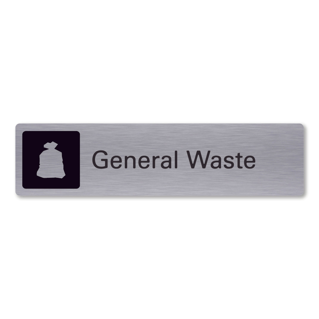 Stainless steel metal general waste recycling sign