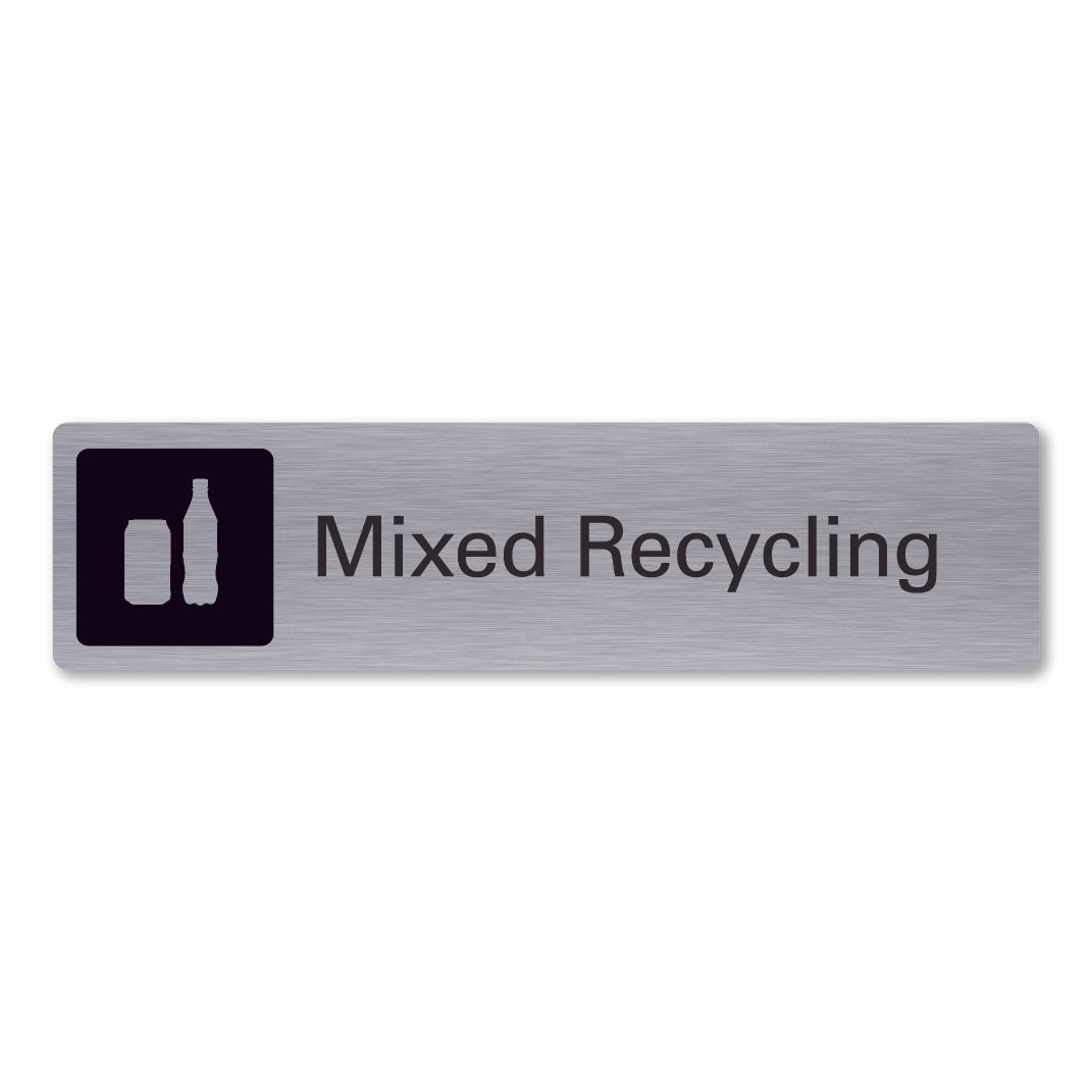 Recycling sign rectangular stainless steel