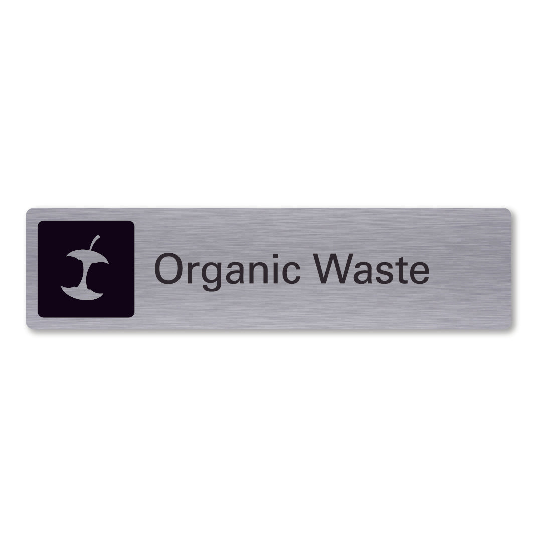 Recycling sign rectangular stainless steel