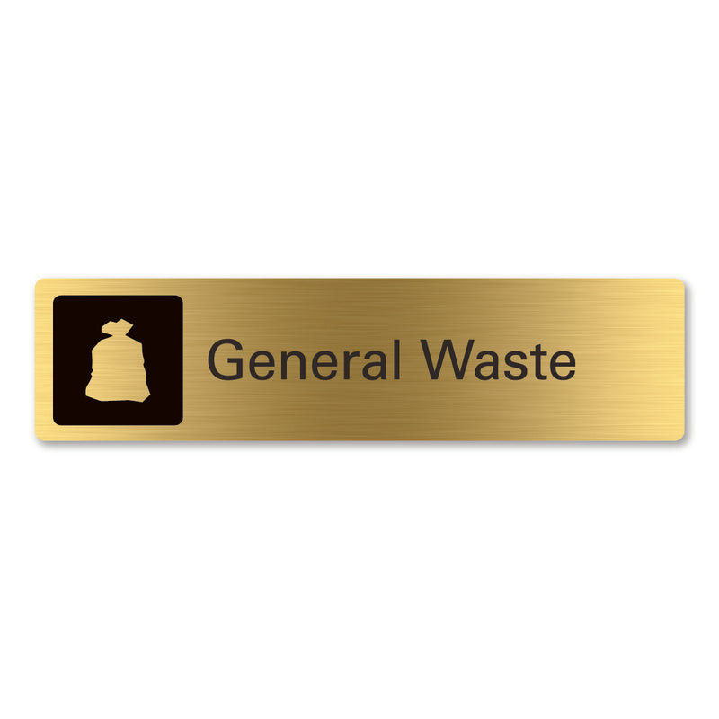 Rectangular Trash Signs Recycling sign rectangular brass