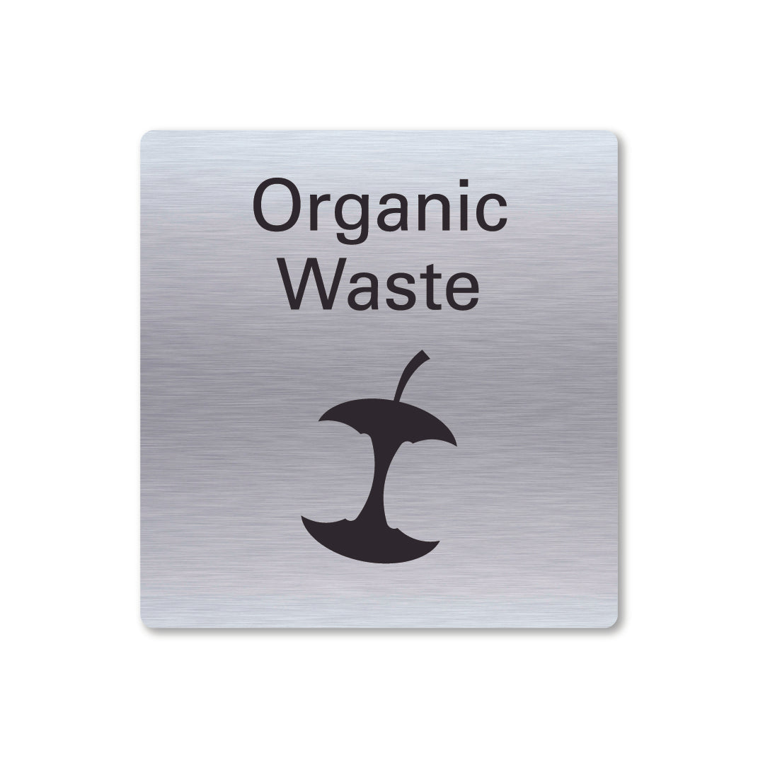 Stainless steel organic waste recycling sign square