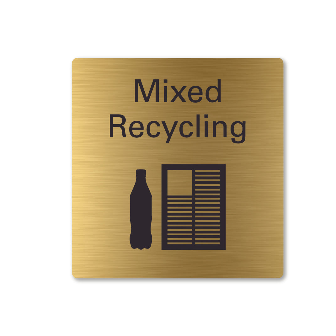 brass metal mixed recycling sign square
