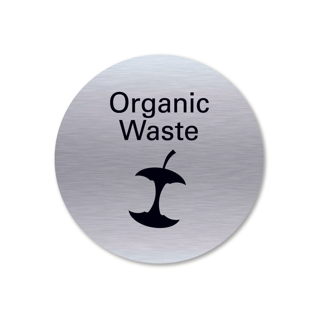 Stainless steel metal organic waste recycling sign round